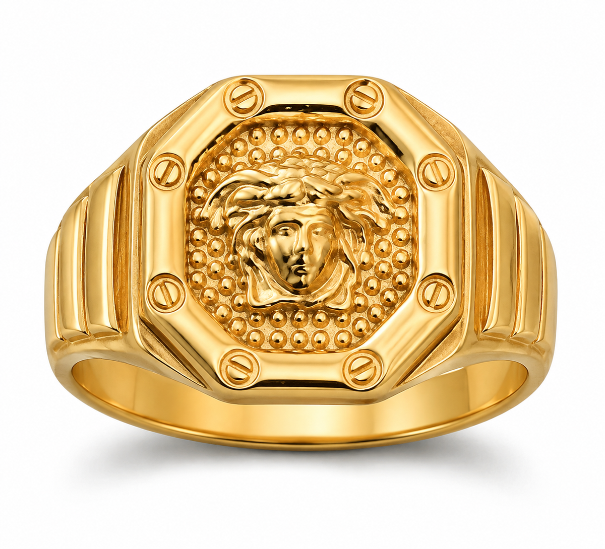 Octagonal Medusa Signet Ring